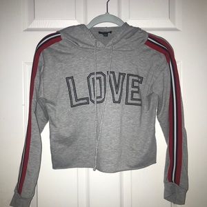 LOVE crop top hoodie